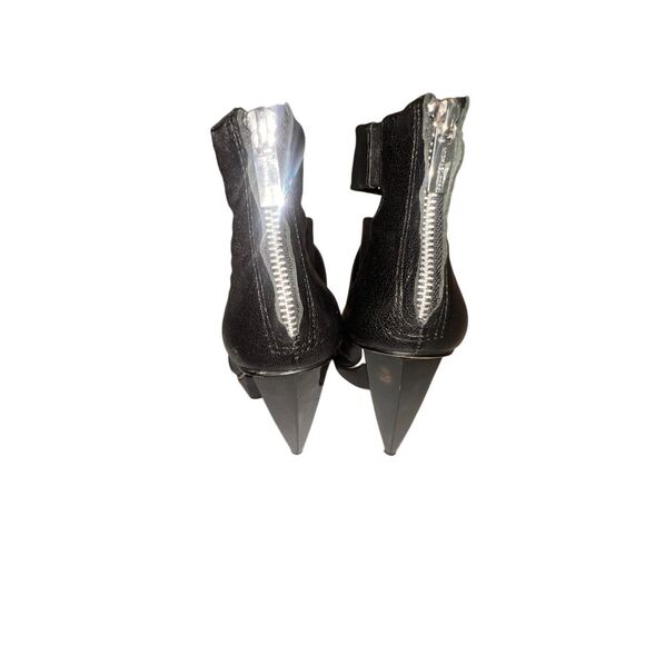 Michael Kors Black Peep Toe Strappy Leather Bootie High Heels Size 7 - Picture 5 of 6